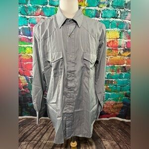 Roper Pearl Snap Shirt Cotton Poly Blend XL grey